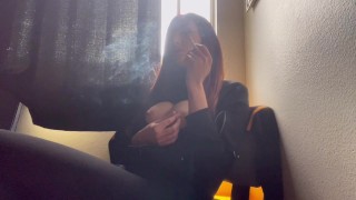 Italian Big Tits Milf Artemisia Love Hot Solo Smoke Session juicy tits big nipples LinkInBio4OF