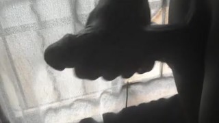 ALMOST SEEN BY A NEIGHBOR WHILE JERKING BY THE WINDOW