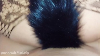 Binor cosplay kucing ekor butt plug kena crot dalam/ she cosplay as cat with tail butt plug