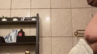 Sucking on my tits and playing with my small cock