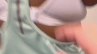 BBW Sucks Fucks and Swallows To Pay For Gym - Swallows It All!