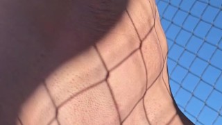 Krissy Biker Bound to a Fence Bondage Machine Fuck