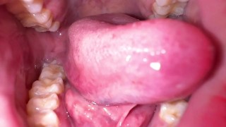 Morocco 18yo Hot Girl Licking Her Mouth Juicy & ASMR Movements Tongue With Red lipstick