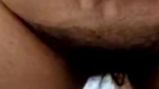Hot video call with hairy young pussy gets hot when she sees my hard cock