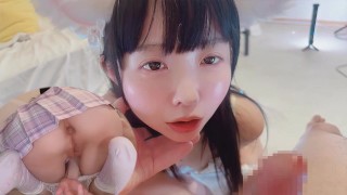 💞発情猫のアヘ顔交尾💗おちんちん加えながらオナニー♡後ろからぷにまん突かれたらアヘ顔とまんない❣️⚠️舌出し多め⚠️【ゆりんのちいさくてごめんなさい♡】