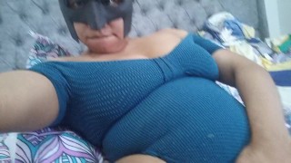 SEXY BRUNETTE MASSAGES HER BIG TITS AND HER HORNY PUSSY