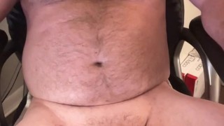 Chubby daddy bear masturbation and cum