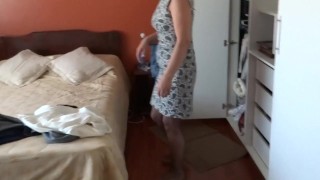 My wife dresses in erotic lingerie to go to work, real cuckold husband