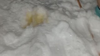Steamy pee in the snow