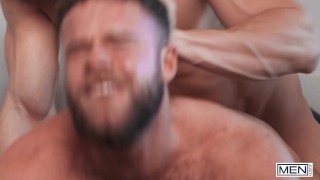 MEN - Hunks Marcus McNeil And Felix Trainor Take Turns Getting Spit Roasted By Malik Delgaty