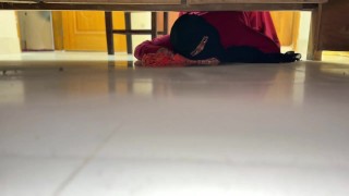 Egyptian Big Ass Curvy Muslim Hot Stepmom Stuck under Bed Then She want Anal fuck from me!