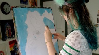 A very naughty self portrait painting