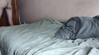 Making himself happy with a solo jerking session