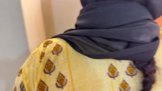 My Beautiful Big Ass & Big Tits Hot Roommate Without Pant wearing Hijab Kamiz Panty & Clean Our Room