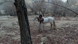 Farmers wife thirsty for cock in the mouth.