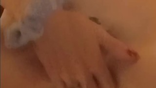 Peeing over toilet wearing wearing ring slutty wife loves showing her pussy