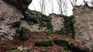 Hiking makes me horny, when I saw this rock I had to immediatly get naked and then do all that