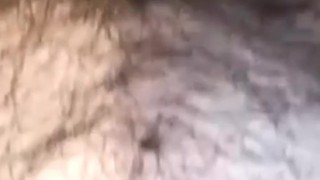 Stepsister's hairy pussy playing with cucumber By video call