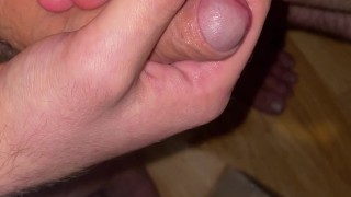 Edging my big cock in the bedroom