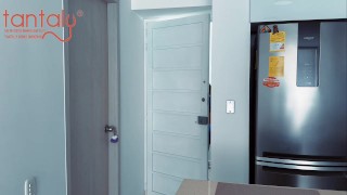 Stepmom playing with her stepson's Tantaly doll. Having fun with the big realistic cock!