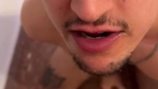 daddy fucks hot twink and cums hard on face