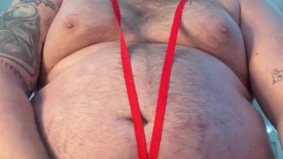 Gainer piggy gets off with penis pump