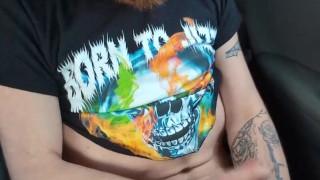 Masked ginger beard car cumshot