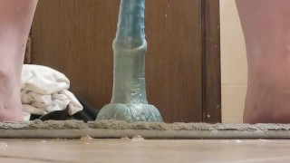 College teen butt dances on a huge Bad Dragon dildo. Winking anus at end