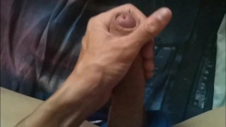 i got aroused and began to gently massage my big cock while my stepmom went to the store for cucumbe