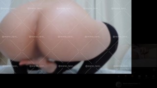 【しゃがみ騎乗位】おっおっおっ…! お゛っ…お゛ぉ〜 剥き出しになったあなるとおまんこを指でｼﾞｭﾎﾟｼﾞｭﾎﾟかき回しちゃってﾋﾞｼｬｰって大噴射 オホ声 個人撮影 潮吹き 【モモの天然水🍑】