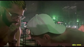 Hot Blowjob Threesome Two Big Cocks and a Sweet Twink's Mouth Full of Cum