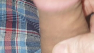 Hitting myself in the balls with my big flaccid cock