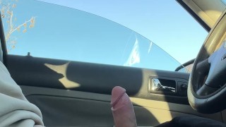 cruising park, touching my cock at the car parked on the street