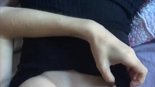 Horny blonde with bouncing boobs