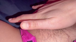 I rub my clit and caress myself with my fingers until my pussy is wet
