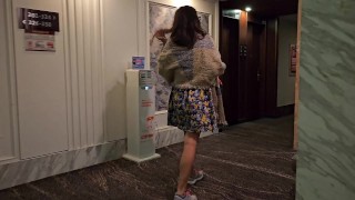 Public Without panties # Pussy Flashing on Hotel Corridirs