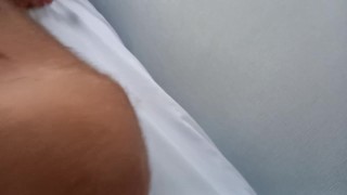 Cumming into a condom then rubbing it into my big hairy feet