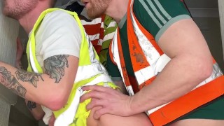 DRIPPING CREAMPIE! Tattooed Bottom takes GINGER TRADESMAN'S big cock and load! FT Tatted Yorkie