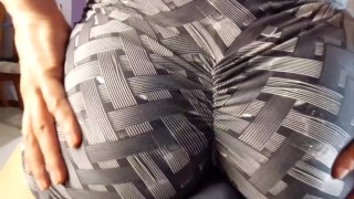 Perfect body, assjob in tight gym shorts.