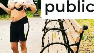 SOLO FEMALE AT THE PARK NAKED TEASING