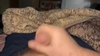 Solo male playing with duck