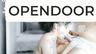 DOOR OPEN BLOW JOB AT VEGAS HOTEL SUITE STRIPPER