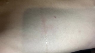 ALMOST GOT CAUGHT - Huge Cumshot Dripping on Abs