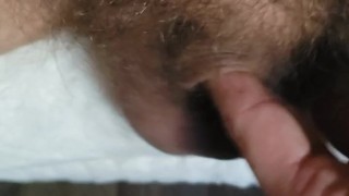 Fingering my cock until precum