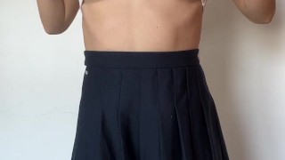 Hot blonde wants her skirt taken off