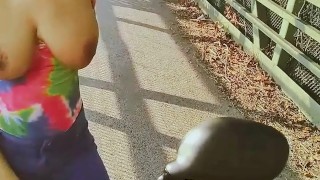 PUBLIC SOLO FEMALE BIKER TRAVELER REALITY REAL TRAVELING BEAUTIFUL TITS