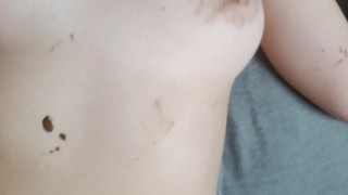 Kinky disgusting sex and cumshot with Dubai chocolate - perverted couple