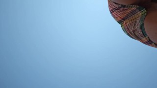 Public NO PANTIES # Flashing on Public Beach