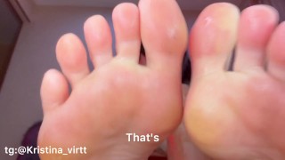 Подрочила тебе ножками и заставила вылизывать, ноги и дырочки. Joi, Femdom, footfetish