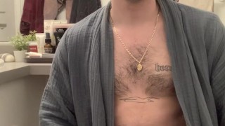 Bulging in my robe and jerking off